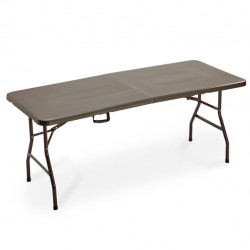 Tavolo Horeca - pieghevole - 74 x 76 x 183 cm - acciaio/HDPE - noce - Garden Friend