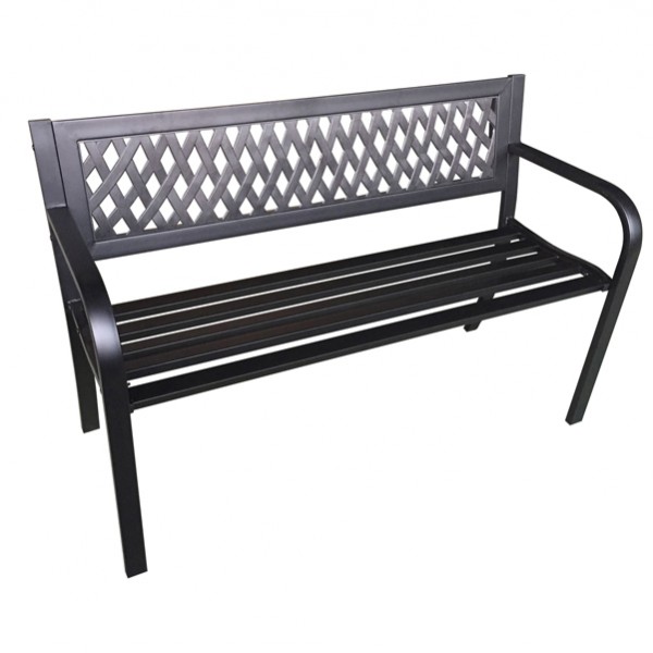 Panca da giardino Boulevard - 75 x 50 x 120 cm - acciaio/ABS - nero - Garden Friend Panca da giardino Boulevard - 75 x 50 x 120 cm - acciaio/ABS - nero - Garden Friend