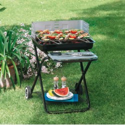 Barbecue Clic Clac - pieghevole - 84 x 60 x 80 cm - acciaio - nero - Garden Friend