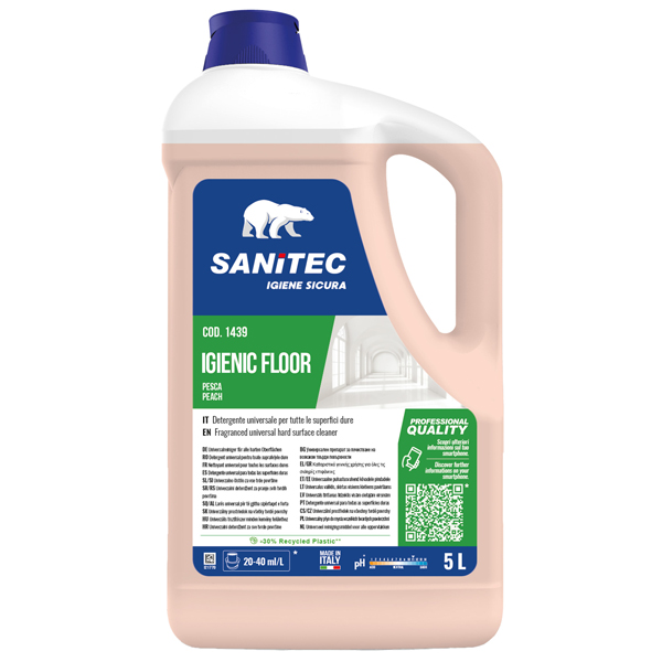 Detergente pavimento Igienic Floor - 5 L - pesca/gelsomino - Sanitec Detergente pavimento Igienic Floor - 5 L - pesca/gelsomino - Sanitec