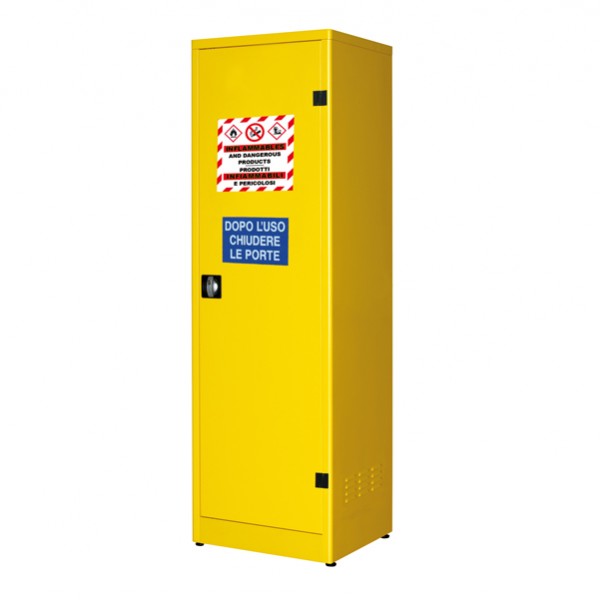 Armadio di sicurezza per liquidi infiammabili - 57,5 x 50 x 185 cm - giallo - Carvel Armadio di sicurezza per liquidi infiammabili - 57,5 x 50 x 185 cm - giallo - Carvel