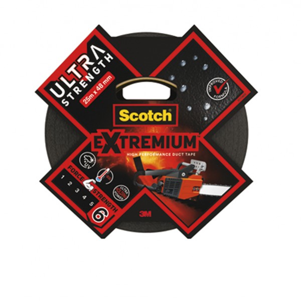 Nastro adesivo Extra resistenete - 4,8 cm x 25 m - nero - Scotch Nastro adesivo Extra resistenete - 4,8 cm x 25 m - nero - Scotch