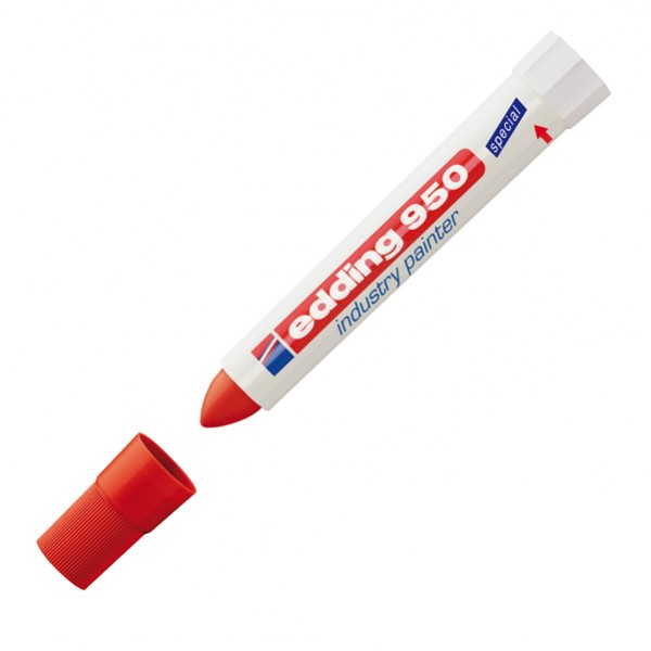 Marcatore a cera 950 - punta tonda - 10 mm - rosso - Edding