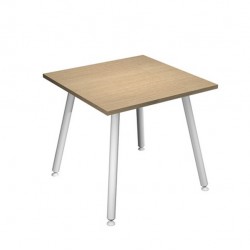 Scrivania Skinny Metal - 80 x 80 x H 74,4 cm - bianco / rovere