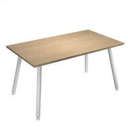 Scrivania Skinny Metal - 140 x 80 x H 74,4 cm - bianco / rovere