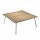 Scrivania Skinny Metal a 2 postazioni contrapp. - 140 x 166 cm - bianco / rovere