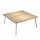 Scrivania Skinny Metal a 2 postazioni contrapp. - 180 x 166 cm - bianco / rovere