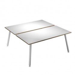 Scrivania Skinny Metal a 2 postazioni contrapp. - 180 x 166 cm - bianco