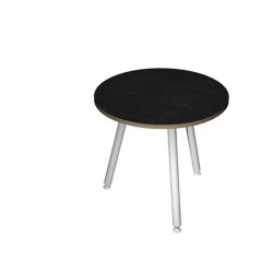 Tavolo riunione tondo Skinny Metal - diametro 80 cm - nero venato