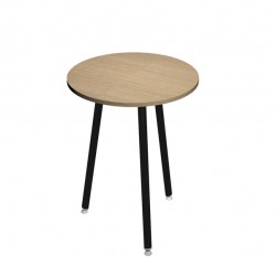 Tavolo alto tondo Skinny Metal - diametro 80 cm - H 105 cm - nero/rovere
