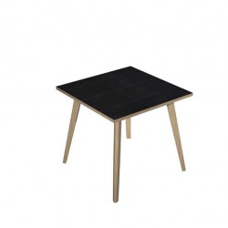 Scrivania Woody - 80 x 80 x H 74,4 cm - rovere / nero venato