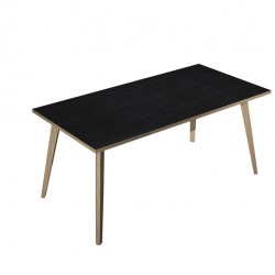 Scrivania Woody - 180 x 80 x H 74,4 cm - rovere / nero venato