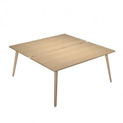 Scrivania Woody a 2 postazioni contrap. - 120 x 166 cm - rovere