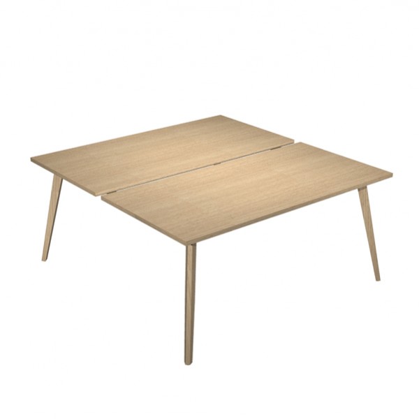Scrivania Woody a 2 postazioni contrap. - 120 x 166 cm - rovere