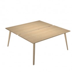 Scrivania Woody a 2 postazioni contrap. - 180 x 166 cm - rovere