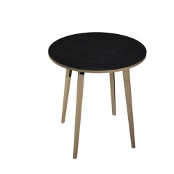 Tavolo rotondo alto Woody - diametro 100 cm - H 105 cm - rovere/nero venato