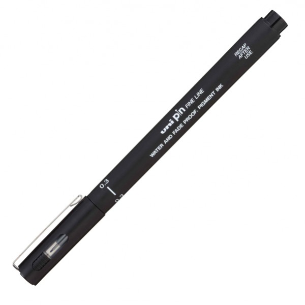 Pin fineliner - punta 0,3 mm - nero - Uni Mitsubishi Pin fineliner - punta 0,3 mm - nero - Uni Mitsubishi