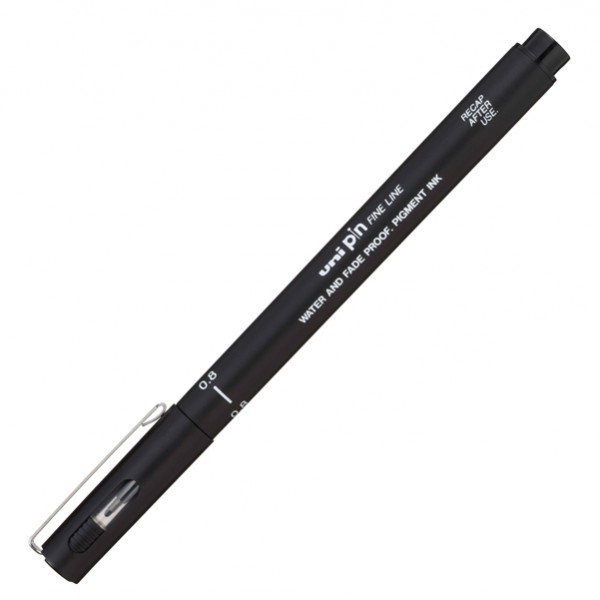 Pin fineliner - punta 0,8 mm - nero - Uni Mitsubishi Pin fineliner - punta 0,8 mm - nero - Uni Mitsubishi