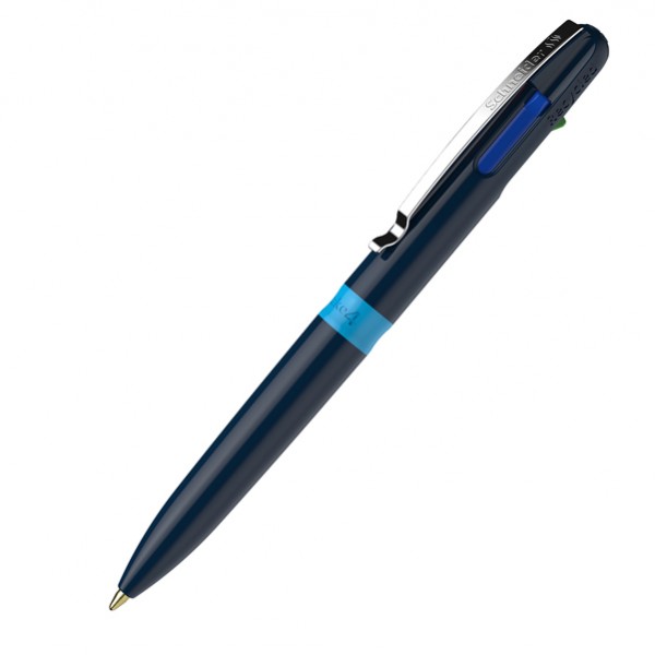 Penna a sfera Take 4 - punta media - 4 colori - fusto blu - Schneider Penna a sfera Take 4 - punta media - 4 colori - fusto blu - Schneider