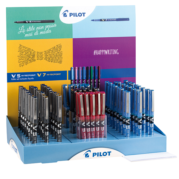 Penna Hi-Tecpoint V5 - colori assortiti - Pilot - expo 60 pezzi Penna Hi-Tecpoint V5 - colori assortiti - Pilot - expo 60 pezzi
