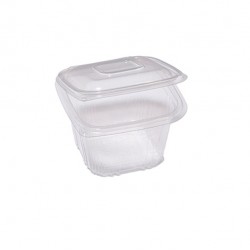 Contenitori in PP - con coperchio incernierato - 12 x 12 x 7,5 cm - Europack - pack 50 pezzi