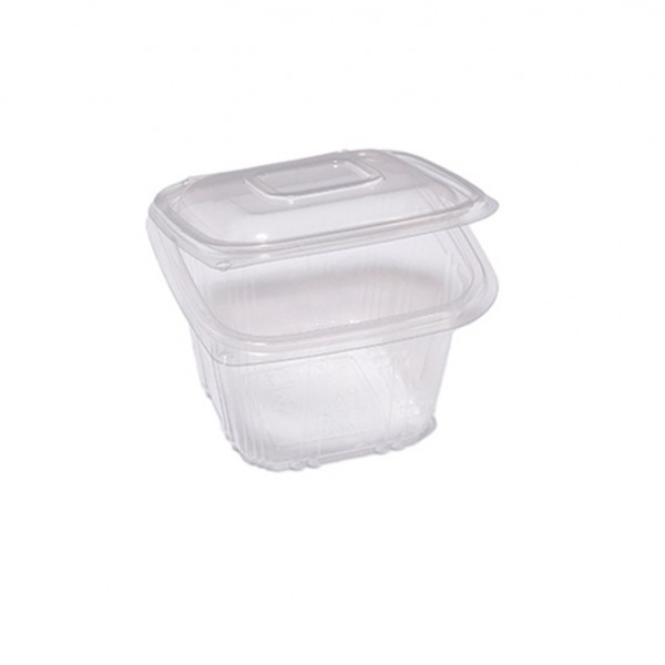 Contenitori in PP - con coperchio incernierato - 12 x 12 x 7,5 cm - Europack - pack 50 pezzi