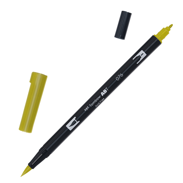 Pennarello Dual Brush N076 - green ochre - Tombow Pennarello Dual Brush N076 - green ochre - Tombow