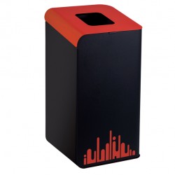 Gettacarte Rubik Evo - per raccolta differenziata - 80 L - rosso - Medial