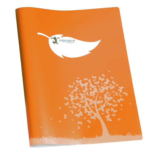 Coprimaxi Green - 21 x 30 cm - carta - 120gr  - c/tasche - arancione - Colorosa