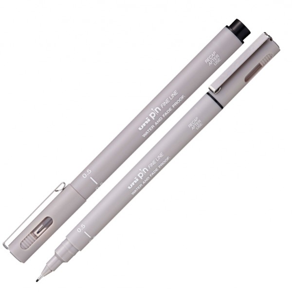 Pin fineliner - punta 0.5 mm - grigio chiaro - Uni Mitsubishi Pin fineliner - punta 0.5 mm - grigio chiaro - Uni Mitsubishi