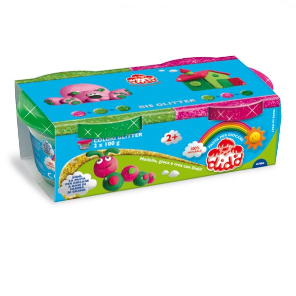 Pasta Glitter - 100gr - magenta/verde - conf. 2 pezzi - Didò Pasta Glitter - 100gr - magenta/verde - conf. 2 pezzi - Didò