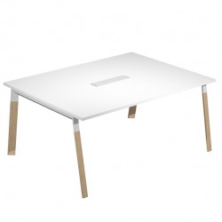 Tavolo riunione Woody - 160 x 120 x 72,5 cm - piano bianco