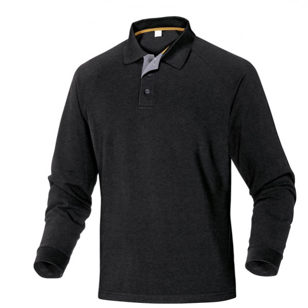 Polo a maniche lunghe Turino - 100% cotone - taglia L - nero - Deltaplus Polo a maniche lunghe Turino - 100% cotone - taglia L - nero - Deltaplus