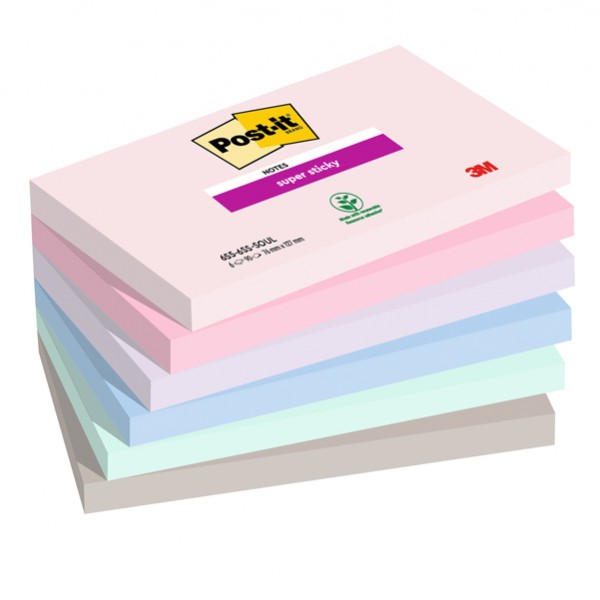 Blocco Post-it Super Sticky - 655-6SS-SOUL - 76 x 127 mm - colori Soulful - 90 fogli - Post-it - conf. 6 pezzi Blocco Post-it Super Sticky - 655-6SS-SOUL - 76 x 127 mm - colori Soulful - 90 fogli - Post-it - conf. 6 pezzi