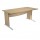 Scrivania Operativa Agorà Basic - fianchi a L melaminico - 140 x 80 x H 73 cm - rovere