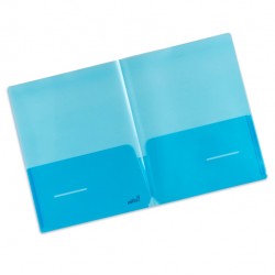 Cartella con doppia tasca Plastidea - A4 - PP - blu - Iternet - conf. 5 pezzi