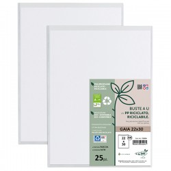 Buste a sacco Gaia - PP riciclato - 22 x 30 cm - buccia - trasparente - Sei rota - conf. 25 pezzi