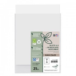 Buste a sacco Gaia - PP riciclato - 23 x 33 cm - buccia - trasparente - Sei rota - conf. 25 pezzi