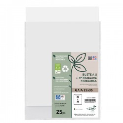 Buste a sacco Gaia - PP riciclato - 25 x 35 cm - buccia - trasparente - Sei rota - conf. 25 pezzi
