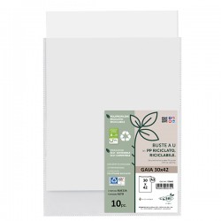 Buste a sacco Gaia - PP riciclato - 30 x 42 cm - buccia - trasparente - Sei rota - conf. 10 pezzi