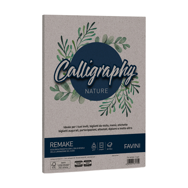 Carta Calligraphy Nature Remake - A4 - 250 gr - scoglio - Favini - conf. 50 fogli Carta Calligraphy Nature Remake - A4 - 250 gr - scoglio - Favini - conf. 50 fogli