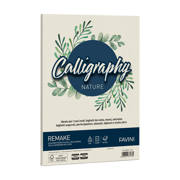 Carta Calligraphy Nature Remake - A4 - 120 gr - perla - Favini - conf. 50 fogli Carta Calligraphy Nature Remake - A4 - 120 gr - perla - Favini - conf. 50 fogli