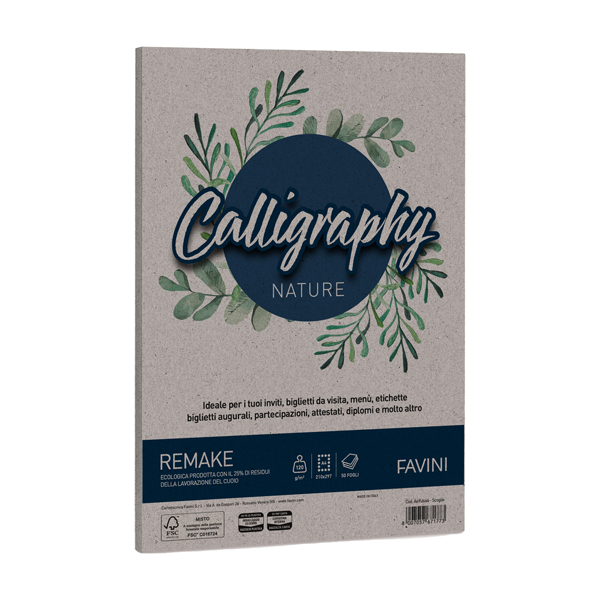 Carta Calligraphy Nature Remake - A4 - 120 gr - scoglio - Favini - conf. 50 fogli Carta Calligraphy Nature Remake - A4 - 120 gr - scoglio - Favini - conf. 50 fogli