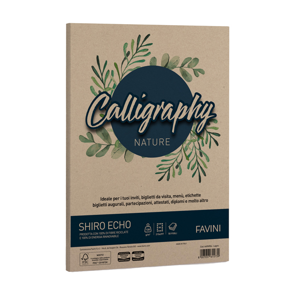 Carta Calligraphy Nature Shiro Eco - A4 - 120 gr - legno - Favini - conf. 50 fogli Carta Calligraphy Nature Shiro Eco - A4 - 120 gr - legno - Favini - conf. 50 fogli