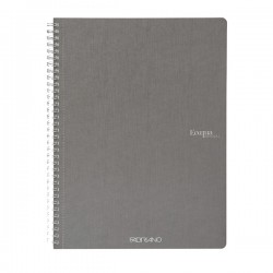 Maxiquaderno Ecoqua original - A4 - 90 gr - 1 rigo - 70 fogli - antracite - spiralato - Fabriano