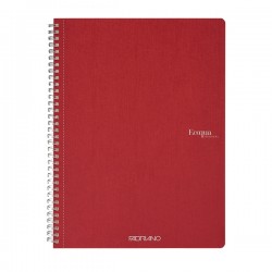 Maxiquaderno Ecoqua original - A4 - 90 gr - 1 rigo - 70 fogli - rosso scuro - spiralato - Fabriano