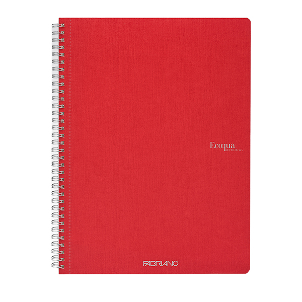 Maxiquaderno Ecoqua original - A4 - 90gr - 1 rigo - 70 fogli - lampone - spiralato - Fabriano