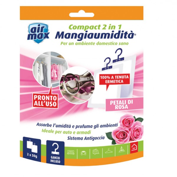 Mangiaumidità appendibile compact 2 in1 - petali di rosa - 50 gr - Air Max Mangiaumidità appendibile compact 2 in1 - petali di rosa - 50 gr - Air Max
