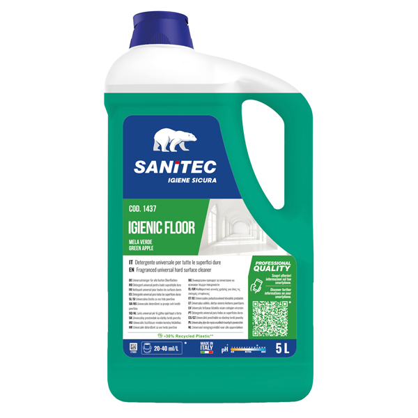 Detergente pavimento Igienic Floor - 5 L - mela verde - Sanitec Detergente pavimento Igienic Floor - 5 L - mela verde - Sanitec