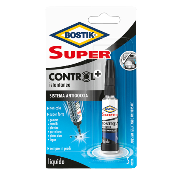 Colla istantanea Super Control - universale - con sistema antigoccia - 5 gr - Bostik Colla istantanea Super Control - universale - con sistema antigoccia - 5 gr - Bostik